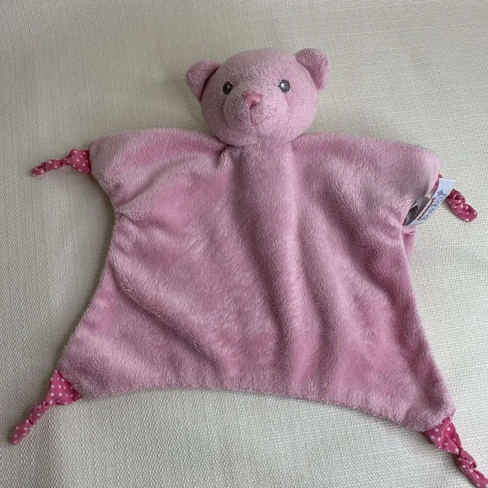 AURORA Baby Girl Pink Bear Star Lovey Security‎ Blanket Soother Puppet Knot Tie